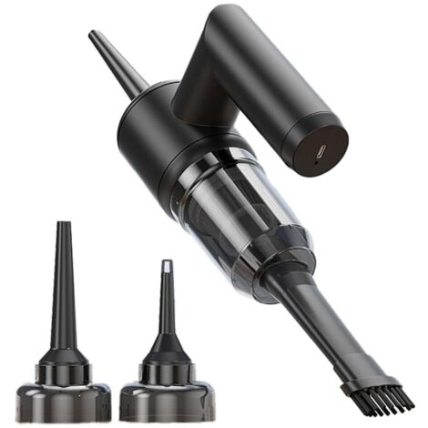 Aspirateur de Voiture 4 en 1 à Charge avec Grande Aspiration, Souffleur, Aspirateur de Ménage Noir