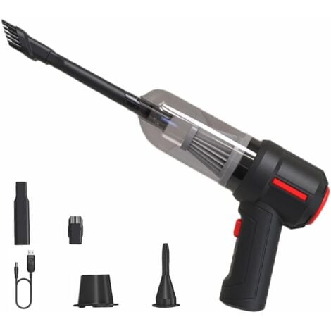 Aspirateur de voiture, aspirateur à main puissant, aspirateur de voiture, aspirateur à main sans fil puissant, aspirateur léger, aspirateur de voiture à charge rapide USB, filtre lavable, pour bureau,