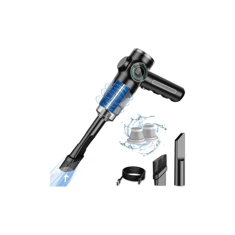 Tigrezy - Aspirateur de Voiture sans Fil 29000Pa 120W - Puissant Aspirateur à Main Rechargeable avec Écran lcd et Longue Autonomie