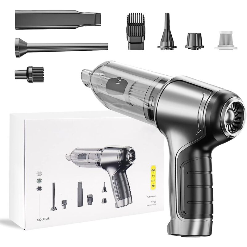 Start - Aspirateur de voiture sans fil à main, version Pro à forte aspiration avec moteur allemand, aspirateur puissant 3 en 1, mini aspirateur sans