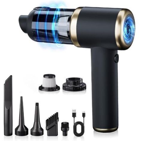 Aspirateur de voiture sans fil, aspirateur à main haute puissance et dépoussiéreur, mini souffleur portable avec batterie et plusieurs buses pour voiture, maison
