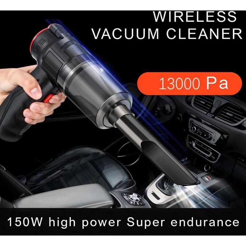 L&h-cfcahl - Aspirateur de Voiture sans Fil 2 en 1 Aspirateur à main Aspiration puissante portative humide et sèche sans fil 13000pa set