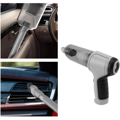 Aspirateur de Voiture Sans Fil Puissant - Aspirateur Multifunction Portable à Batterie Li-ion 18650 avec Accessoires Complets - Grey ABS