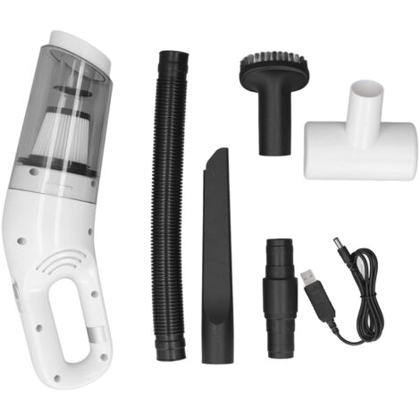 Aspirateur de Voiture Sans Fil Puissant, Nettoyage en Profondeur, Portable et Blanc