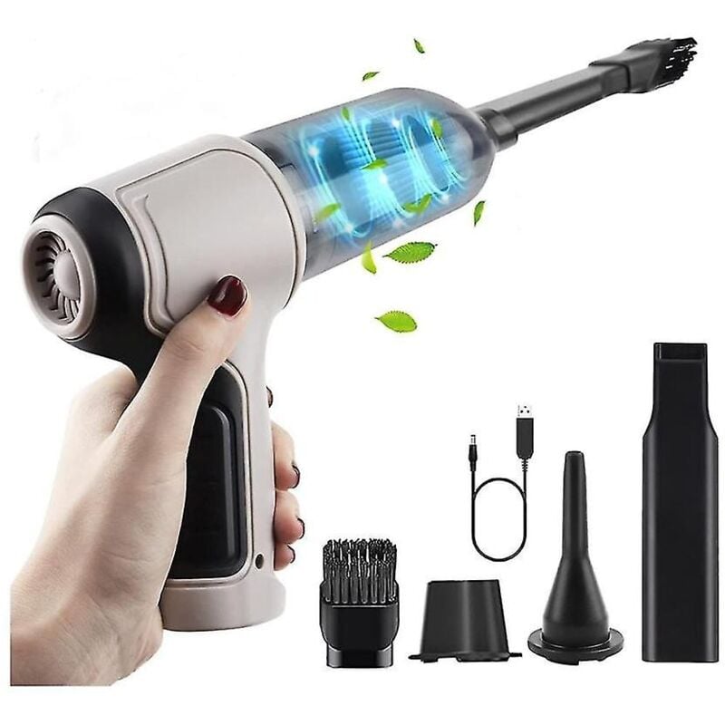 Fei Yu - Aspirateur d'ordinateur 3 en 1, souffleur d'air portatif, aspirateur de voiture rechargeable, cyclo