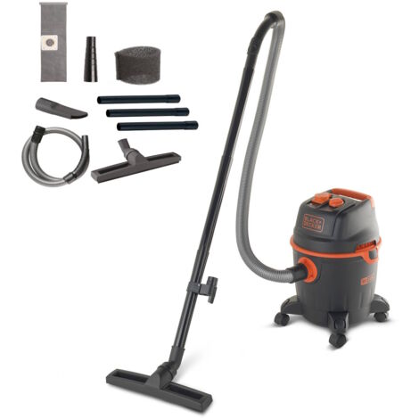 Black & Decker – Aspirateur professionnel eau et poussière 1200 W – Capacité cuve 20 L – Dépression 17 kPa – Débit d'air 28 L/s – Fonction souffleur - CUVE 20 L