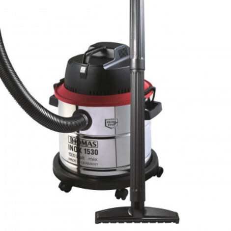 Aspirateur eau et poussière professionnel 1500W – Cuve inox 30L – Débit d'air 43 L/s – Pour chantiers humides et gravats – Thomas