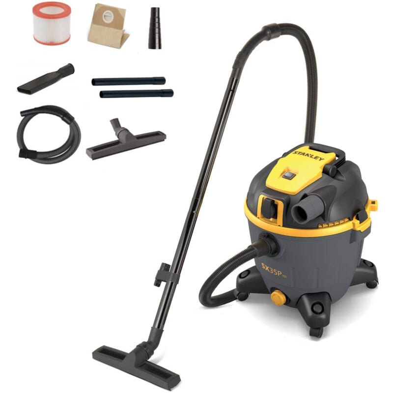 Aspirateur Eau et Poussière Stanley SXVC35PTDE Puissance absorbée 1600 w, Capacité cuve 35 l