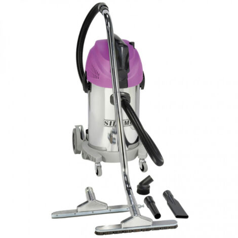 Aspirateur eau et poussières inox à décolmatage et prise asservie 1450 w 38 l