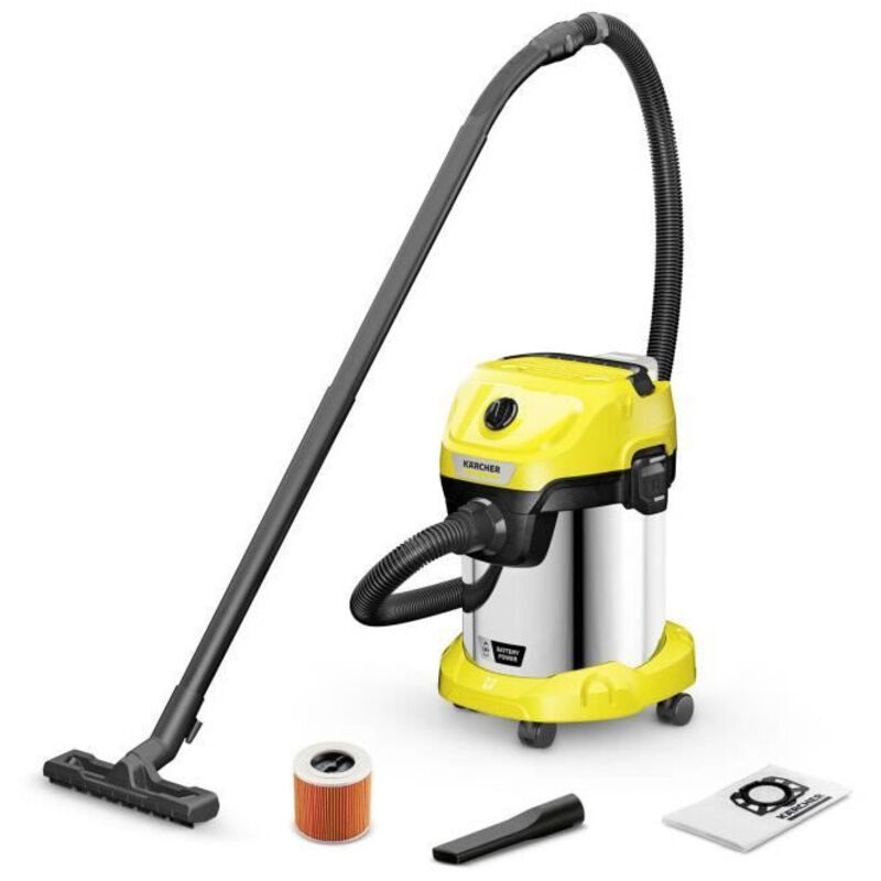 Karcher - Aspirateur eau et poussieres sans fil wd 3-18 s V-17/20 - Acier - 17 l - (sans batterie ni chargeur)