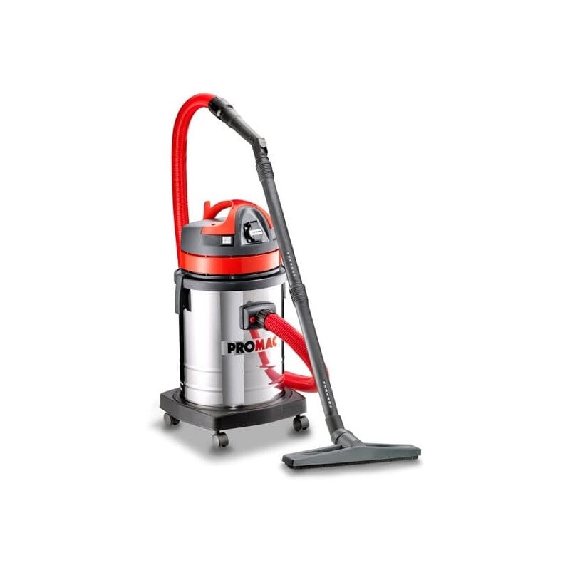 Aspirateur eau et poussières Promac VAC-33TB-R 1,5kW cuve inox 32l avec prise de démarrage automatique pour outillage
