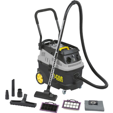Aspirateur eau, poussière, plâtre et gravats, triple filtration et décomatage 1600W 35L