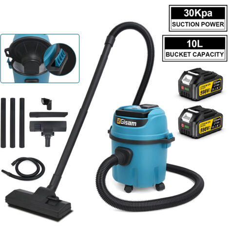Aspirateur électrique 30 kPa 10 L, adapté au nettoyage eau et poussière, outil de nettoyage industriel, compatible avec les batteries Makita 18 V.