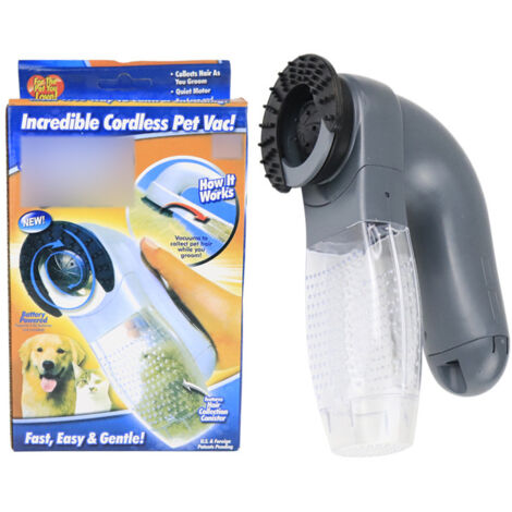 Aspirateur électrique pour poils d'animaux avec masseur, brosse de dépoussiérage et bac à litière - AquaForge