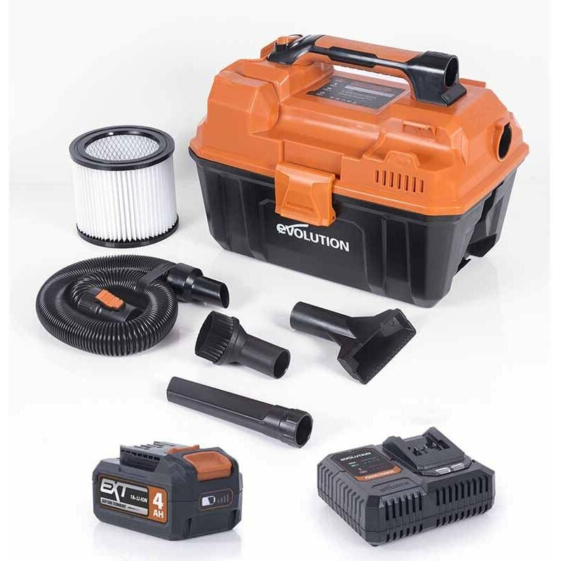 Aspirateur sans fil 11L Evolution R11VAC-Li pour déchets secs et humides avec batterie 4Ah et chargeur
