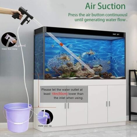 Aspirateur gravier aquarium 5 en 1 - VGEBY - Outils de nettoyage pour poissons et changement d\'eau