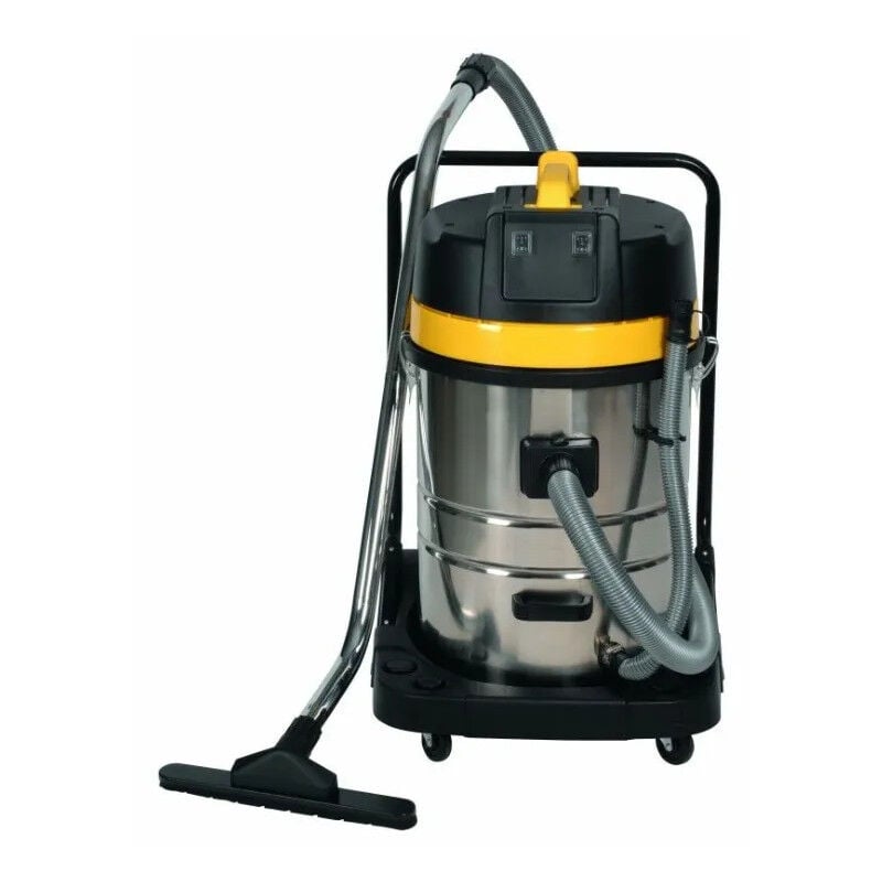 Chimeco - Aspirateur Inox 70 litres eau et poussière avec chariot, 2 moteurs, 2000W