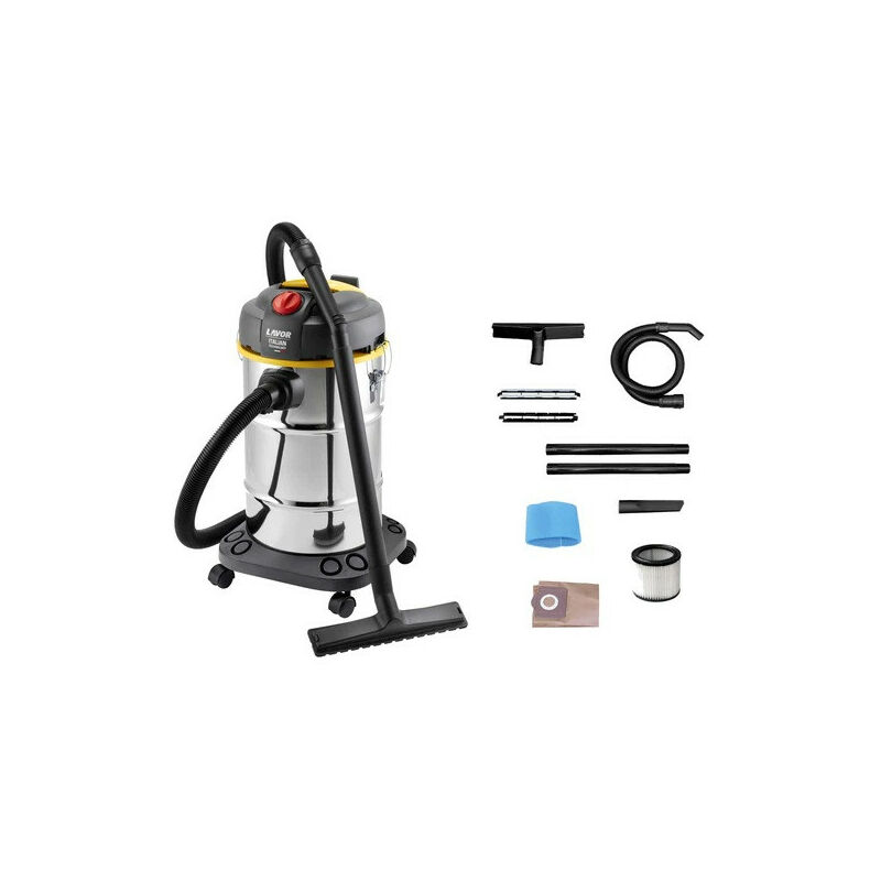 Aspirateur eau et poussières Lavor wtp 30 x 1600W cuve inox 30L avec accessoires