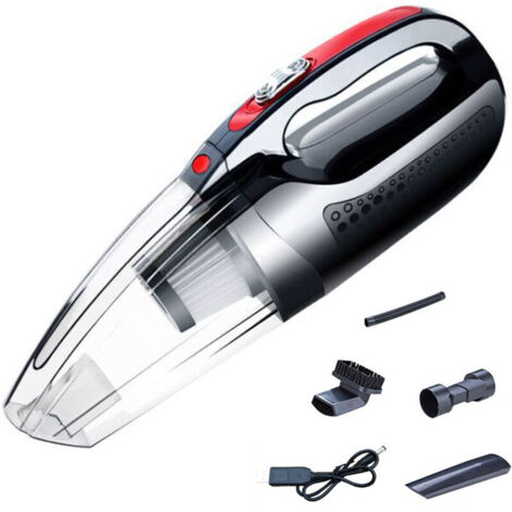 Aspirateur main Aspirateur à main à aspiration puissante, aspirateur à main sans fil rechargeable pour le nettoyage de gravier de poussière de poils d'animaux domestiques et de voiture, noir