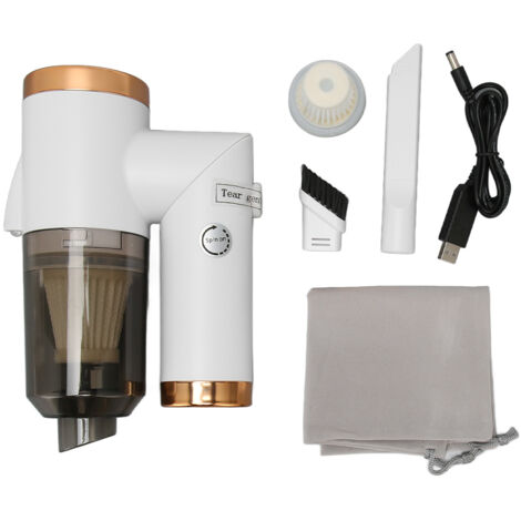 Aspirateur Main Sans Fil Pliable à 90° 9000Pa Portable avec LED pour Maison et Voiture Blanc