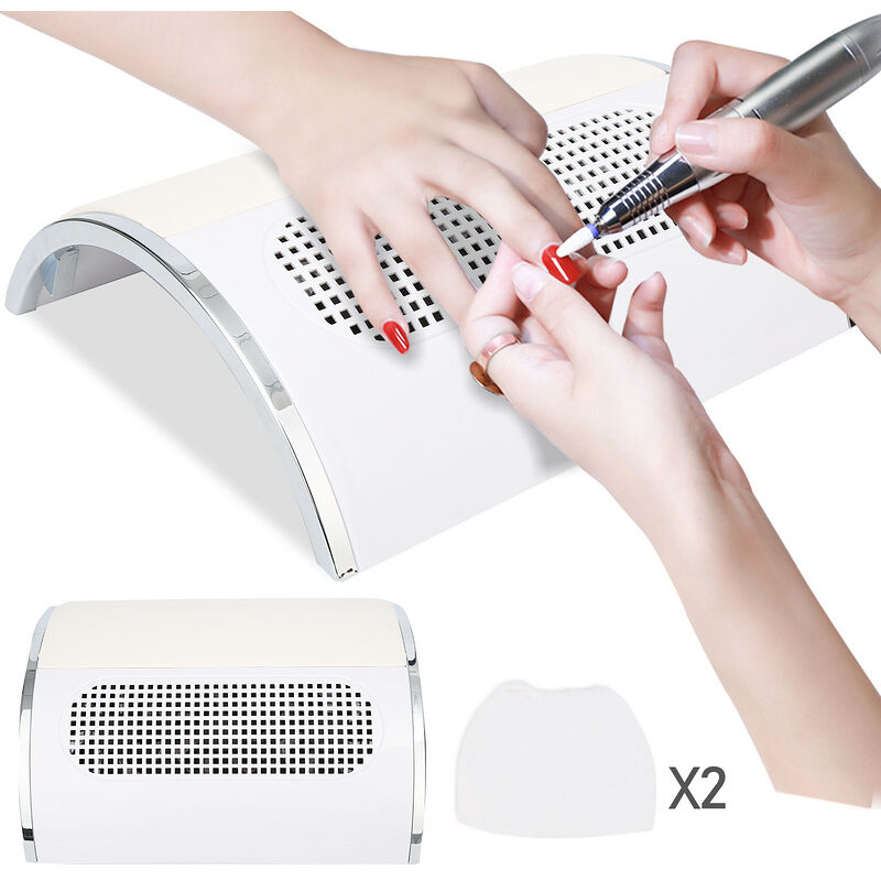 Jopassy - Aspirateur Ongles Professionnelle,40W Aspirateur pour Manucure Aspirateur à Ongles 3 Fan ABS,2 Sacs Réutilisables