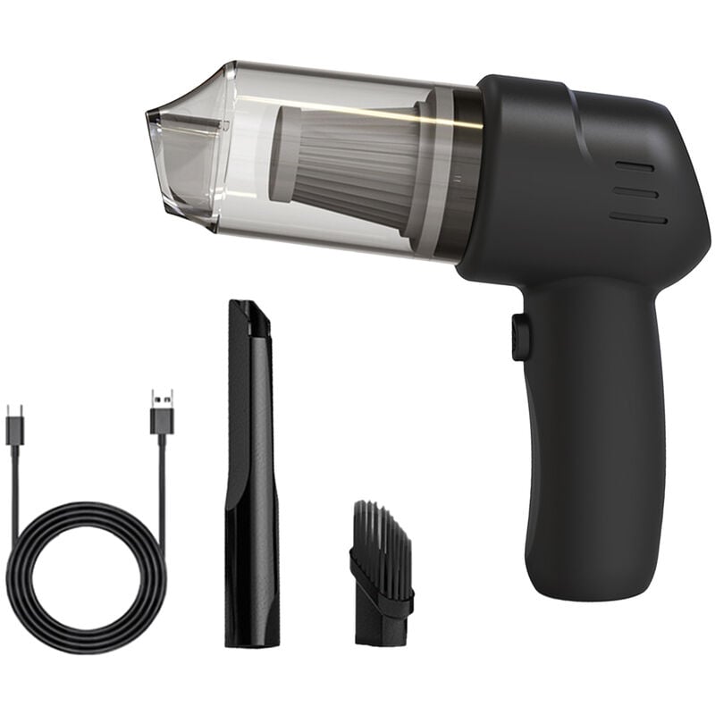 Decdeal - Aspirateur Portable avec moteur puissant 100W 9000Pa, Kit de nettoyage à main sans fil, Noir