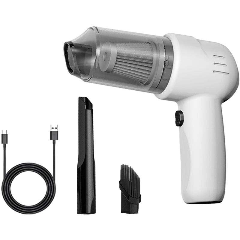 Decdeal - Aspirateur Portable avec moteur puissant 100W 9000Pa, Kit de nettoyage à main sans fil, Blanc