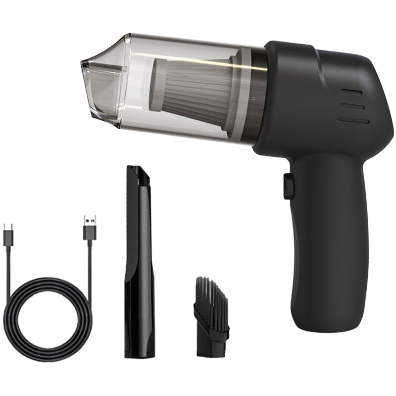 Decdeal - Aspirateur Portable avec moteur puissant 100W 9000Pa, Kit de nettoyage à main sans fil, Noir