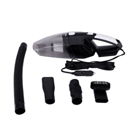 Aspirateur portable pour voiture 12 V 120 W, puissance d'aspiration 3500 PA, pour poussière humide et sèche, modèle à main (noir)