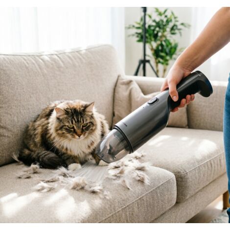 Aspirateur portable sans fil Aigostar haute puissance, outillage de nettoyage résistant et léger, aspiration performante anti poils d’animaux, utilisation polyvalente maison et voiture, pratique mania