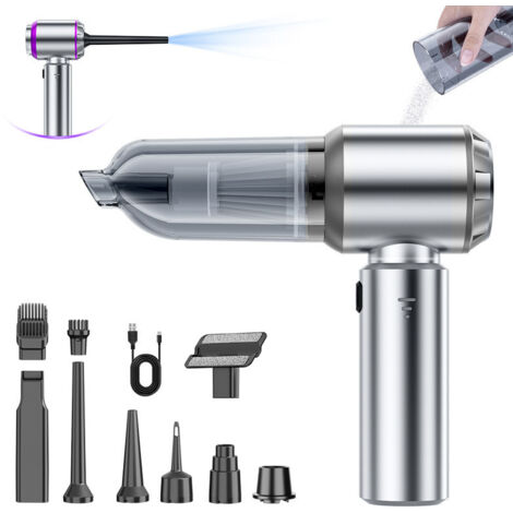 Aspirateur portable sans fil pour voiture, rechargeable, petit aspirateur puissant à turbine sans balai, souffleur de poussière, aspirateur haute puissance