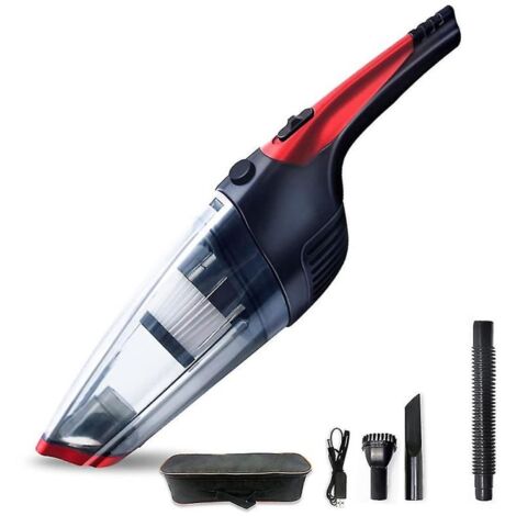 Aspirateur portatif sans fil avec câble USB , Noir et rouge