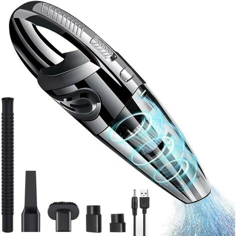 Aspirateur portatif sans fil puissant, lavable à l'eau, filtre et 5 buses rechargeables pour la maison, le Bureau, le Bureau et l'automobile (120W 2200mah)