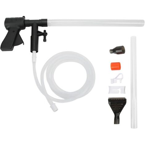 Aspirateur pour aquarium, aspirateur de sable pour aquarium à siphon avec bouton à pression, longue buse pneumatique pour changement rapide d’eau, aspirateur de sable pour le changement d’eau