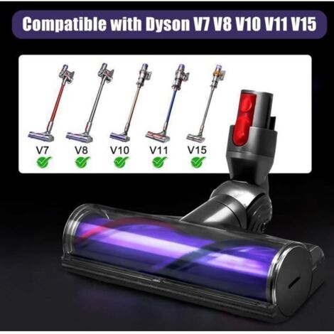 Aspirateur pour Dyson V7 V8 V10 V11 V15, Brosse à Moteur à Couple éLevé, Brosse à Rouleau à EntraîNement Direct, Brosse de Sol，Livré avec deux brosses à rouleau