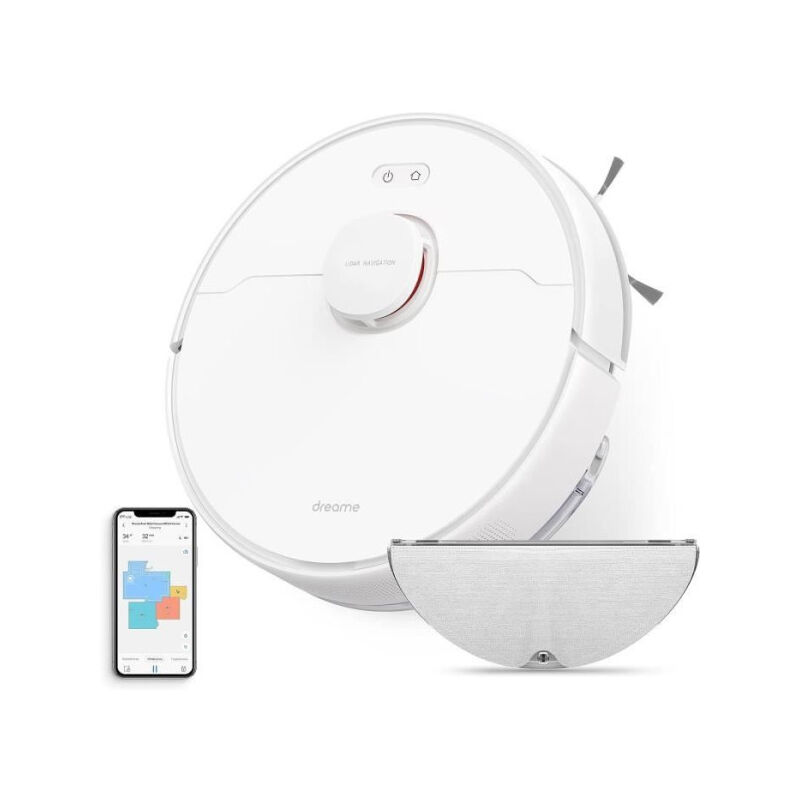Aspirateur Robot Dreame D9Max White - Laveur 2 en 1 - Navigation lds Intelligente Laser - 4 000Pa - Cartes pour sols Multiples
