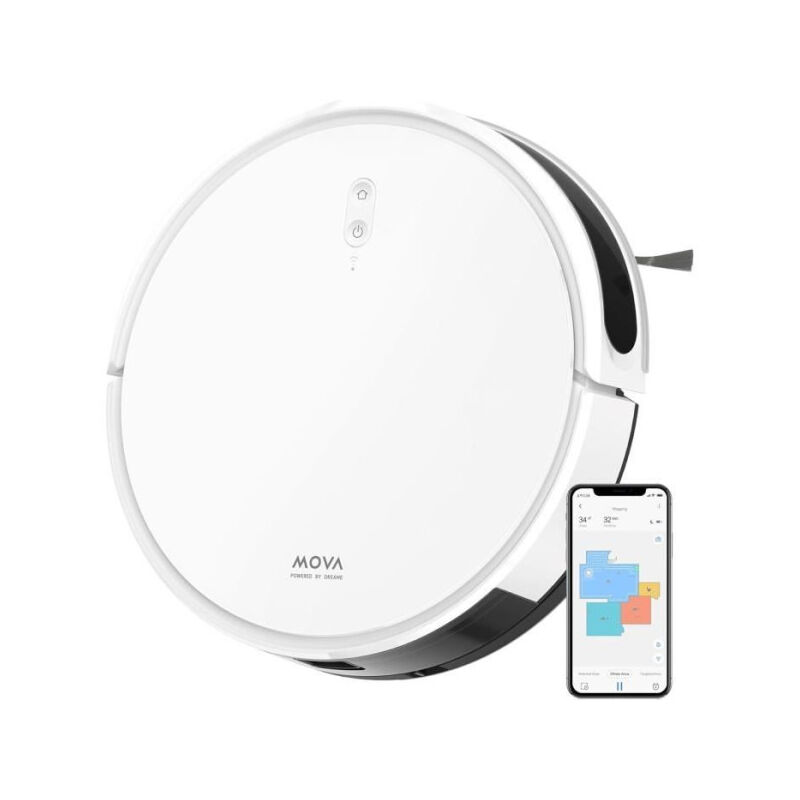 Aspirateur Robot mova M1 - Laveur 2 en 1 - 4500Pa - Navigation Intelligente par SoF LiDAR - Brosse multi-surfaces