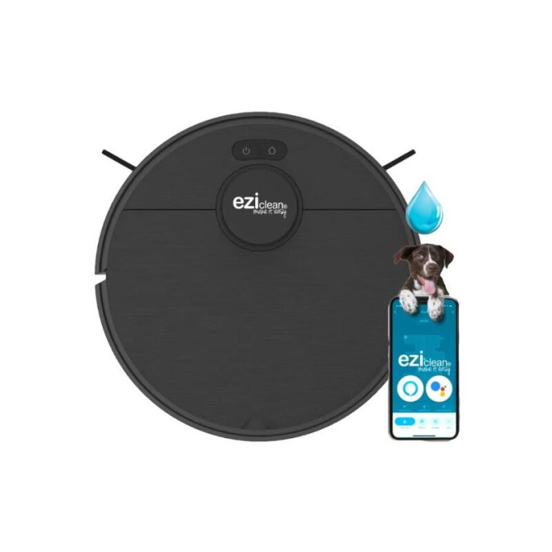 Eziclean - Aspirateur Robot i-bot Z6 max - aspirateur laveur connecté 150 min - 2 kPa - 0,43 l - Noir