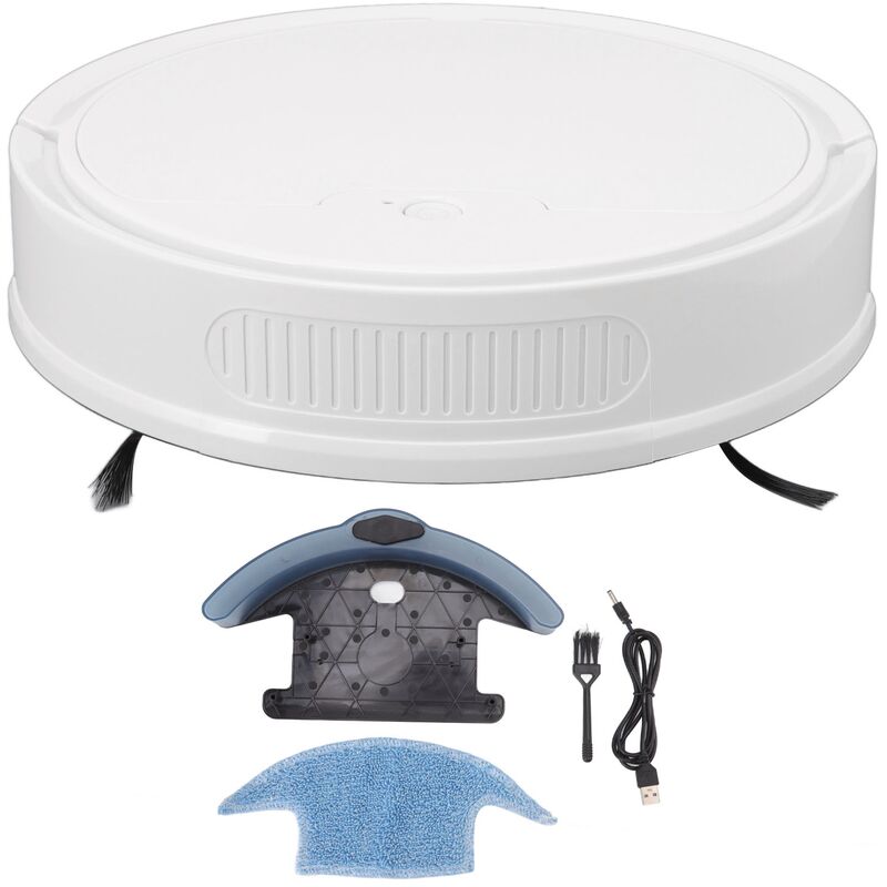 Aspirateur Robot intelligent 3 en 1, télécommande avec application, forte aspiration 2000Pa, chargement USB, Robot de balayage pour la maison, blanc
