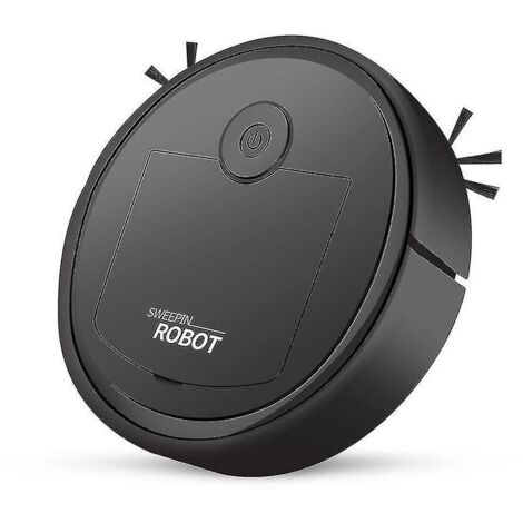 Aspirateur robot intelligent et silencieux pour sols et tapis, noir.