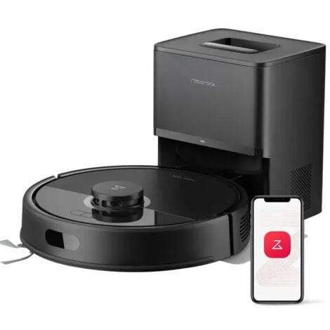 Aspirateur Robot Roborock Q7 BF+，8000 Pa - Double Anti-emmêlement ,Nettoyage Sec/Humide,avec Base Autonettoyante,Alexa/WiFi/APP Contrôlé,Tapis Poils d'Animaux， Mise à niveau du Q7 max+/Q5MAX+/Q5 Pro