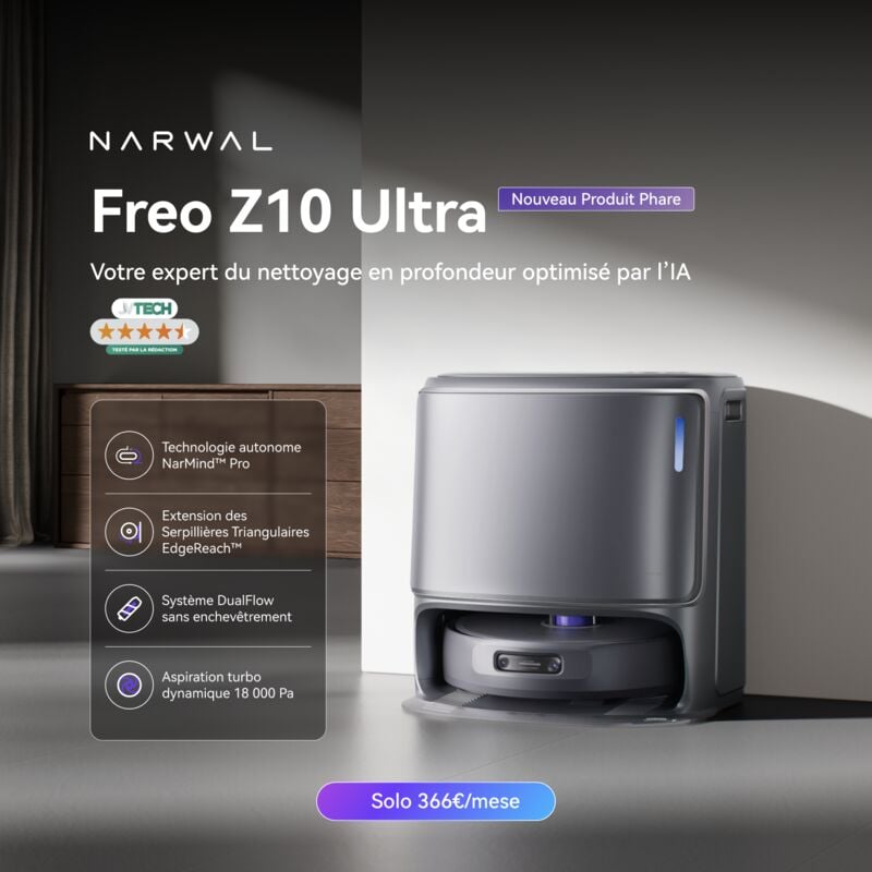 Freo Z10 Ultra Gris - Aspirateur robot - Narwal