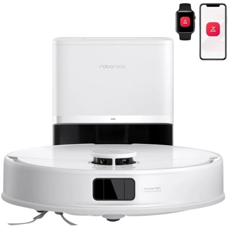 Roborock Q10 PF+ Aspirateur Robot Laveur complete Blanc avec Base Autonettoyante,10000Pa,Spécial pour Poils d'Animaux-Mise à Niveau du q8 max+