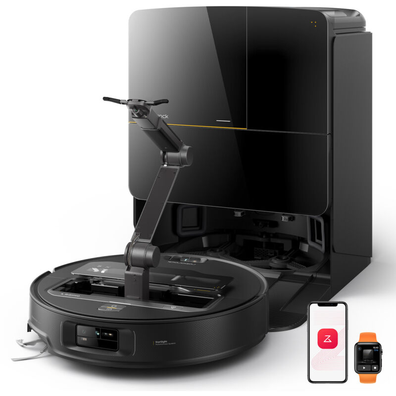 Roborock Saros Z70 robot aspirateur laveur avec bras m&eacute;canique OmniGri