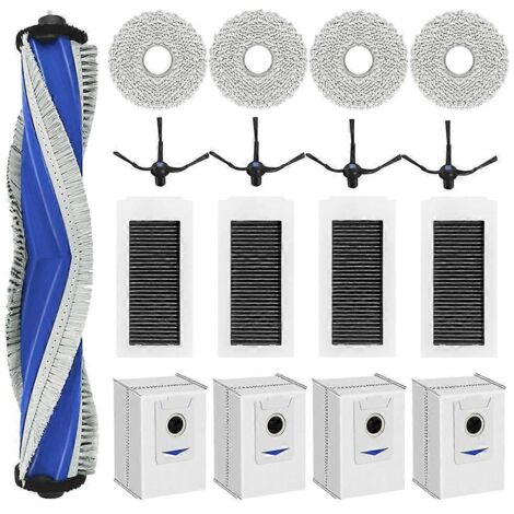 Aspirateur robot X5 Pro, X5 Omni : brosse latérale principale, filtres HEPA, lingette de nettoyage, sacs à poussière, accessoires