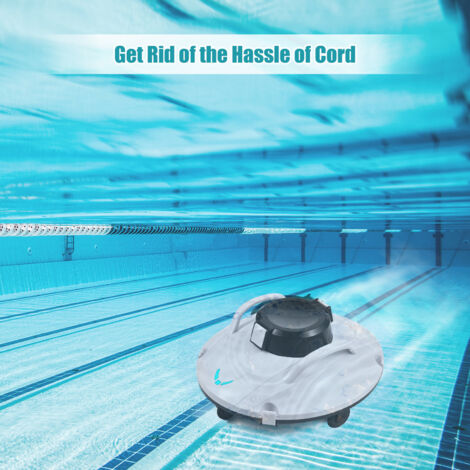 Aspirateur Robotique pour Piscine Sans Fil 30W W002 Noir Gris avec Batterie 5000mAh et Autoparking Intelligent pour Surface 800Ft²