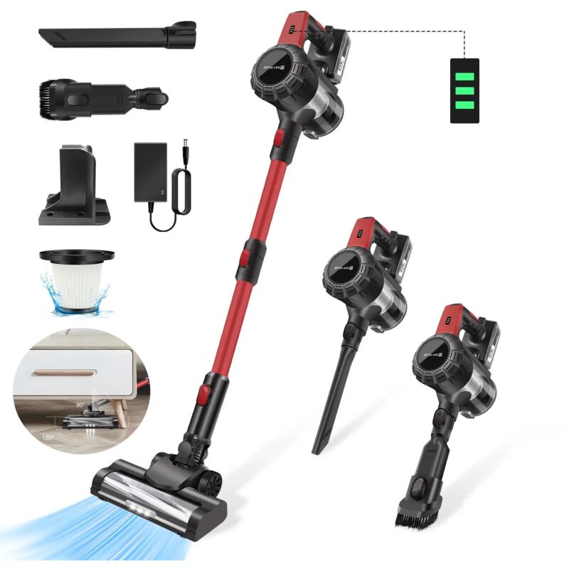 Aspirateur sans fil 6000W Hoover droit léger main sans sac à la maison Réglable