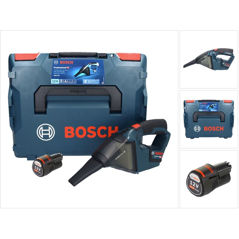 Bosch - gas 12V Professional Aspirateur sans fil 12 v 0,35 l + 1x batterie 3,0 Ah + L-Boxx - sans chargeur