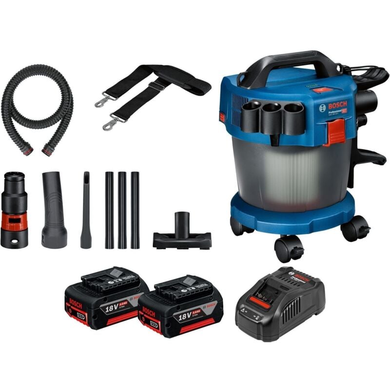 Aspirateur sans fil GAS 18V-10 L Bosch / 2x batterie 5,0 Ah + chargeur, y compris kit d'accessoires 14 pièces