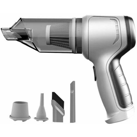 Aspirateur sans fil Handheld Home Dustcatcher 3in1 Aspiration Soufflage Multifonction Collecteur de poussière sec et humide à double usage (Gris)